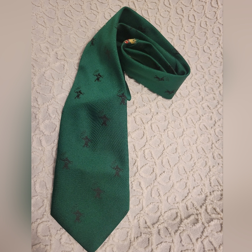 Pierre Cardin Necktie Casa Jose Silva Cowboy Horse Green